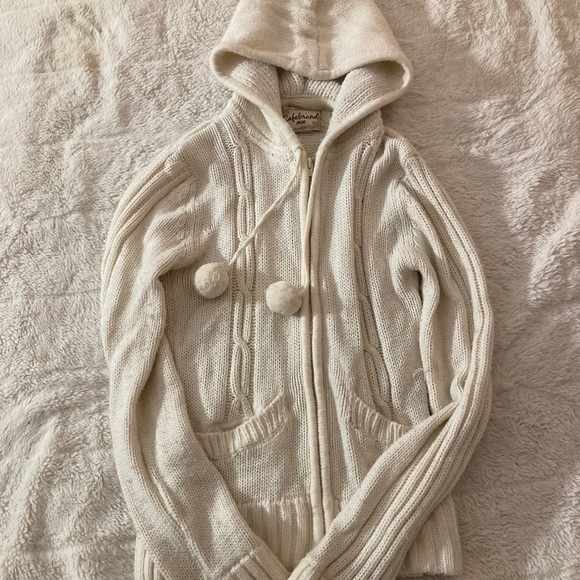 White knitted zip up - Picture 1 of 3